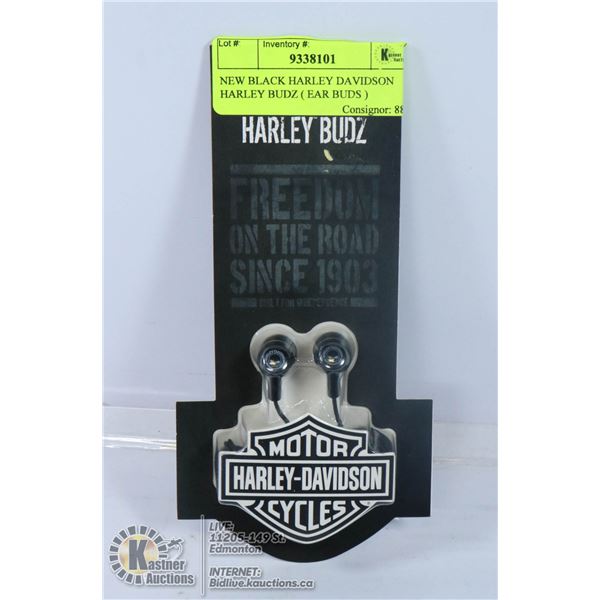 NEW BLACK HARLEY DAVIDSON HARLEY BUDZ ( EAR BUDS )