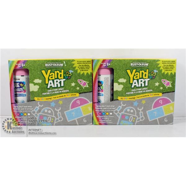 LOT OF 2 YARD ART CHALK SPRAY PAINT