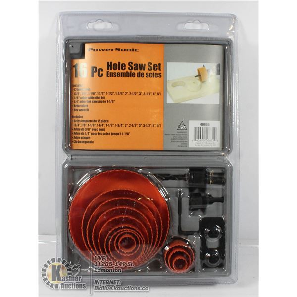POWERSONIC 16 PC HOLE SAW SET