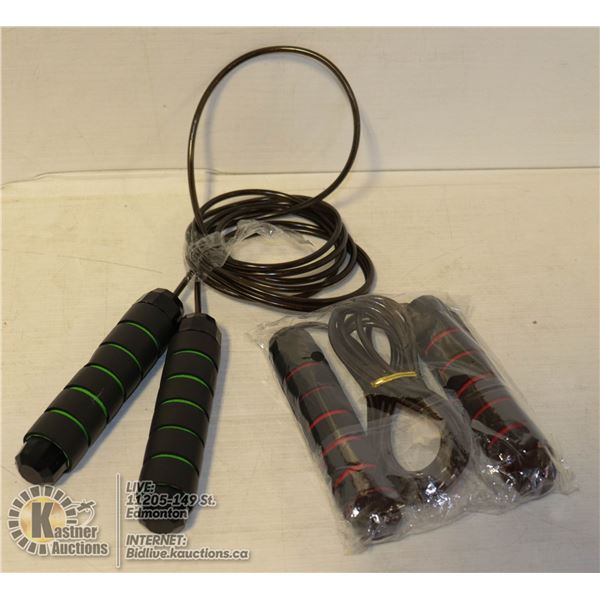 LOT OF 2 MEMORY FOAM GRIP SKIPPING ROPES.