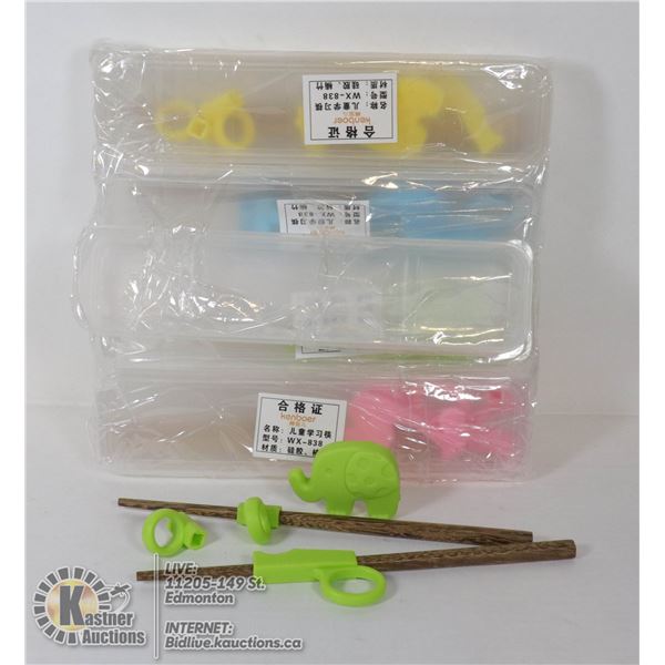 LOT OF 5 BEGINNER CHOPSTICK SETS