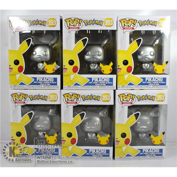 CASE OF 6 POP POKEMON METAL PIKACHU 25TH ANNIV.