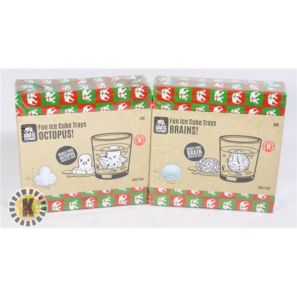 NEW BRAIN SHAPE, AND OCTOPUS SHAPED ICE CUBE TRAYS