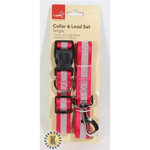 NEW LARGE DOG COLLAR AND LEAD SET