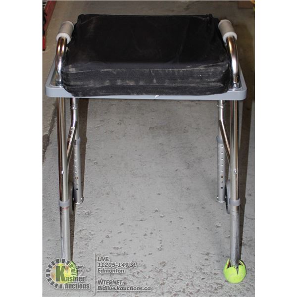 WALKER TWO WHEEL WITH TENNIS BALLS ON LEGS.