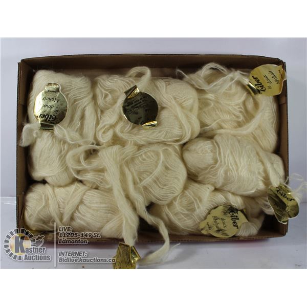 7 SKEINS VTG TIBER SUPER KID MOHAIR YARN