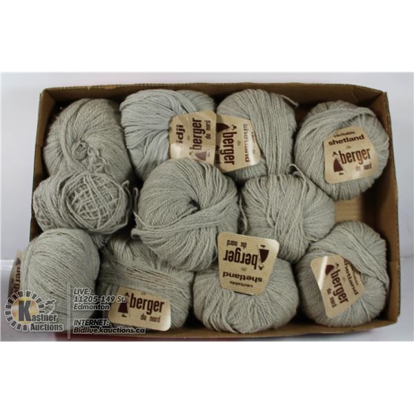 11 SKEINS BERGER DU NORD 100% SHETLAND WOOL