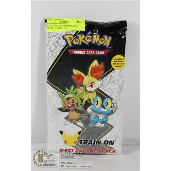 x2 POKEMON BOOSTER PACKS x3 JUMBO CARDS, NEW