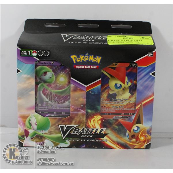 x2 POKEMON V BATTLE DECK COLLECTORS PACKS, NEW