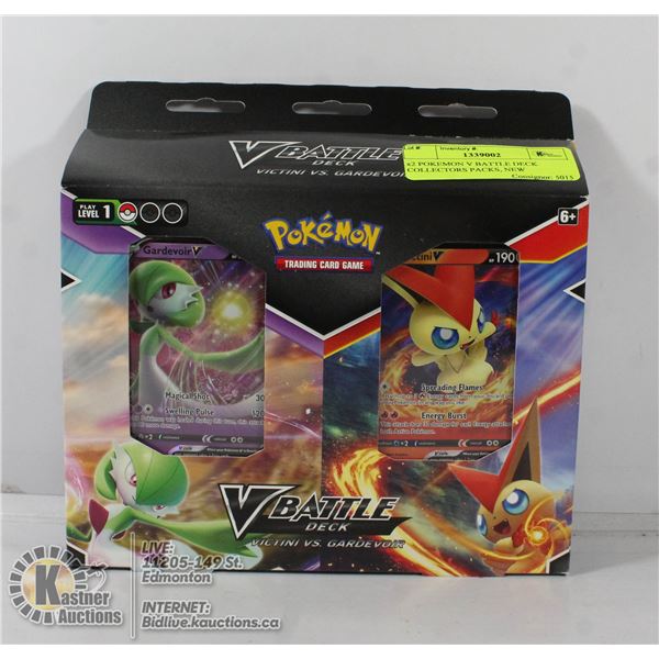 x2 POKEMON V BATTLE DECK COLLECTORS PACKS, NEW