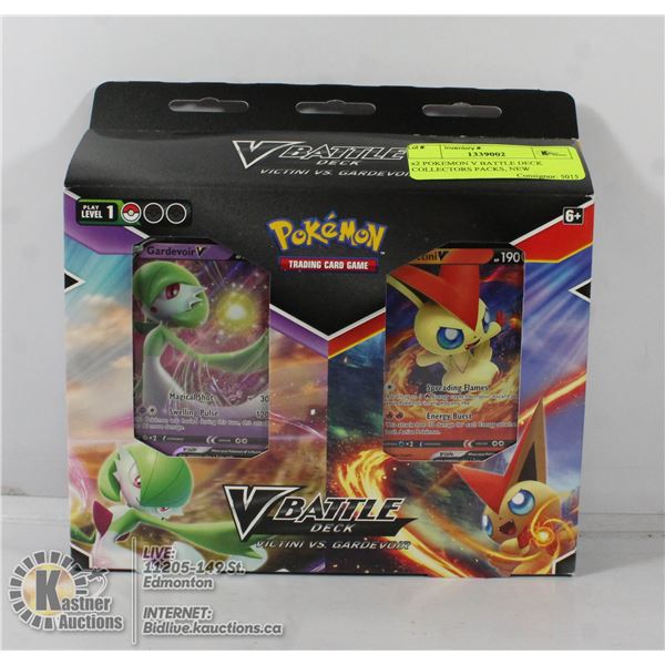 x2 POKEMON V BATTLE DECK COLLECTORS PACKS, NEW