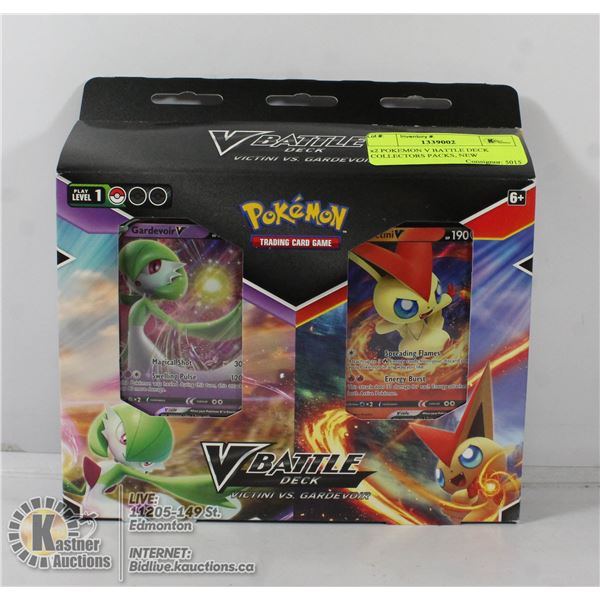 x2 POKEMON V BATTLE DECK COLLECTORS PACKS, NEW