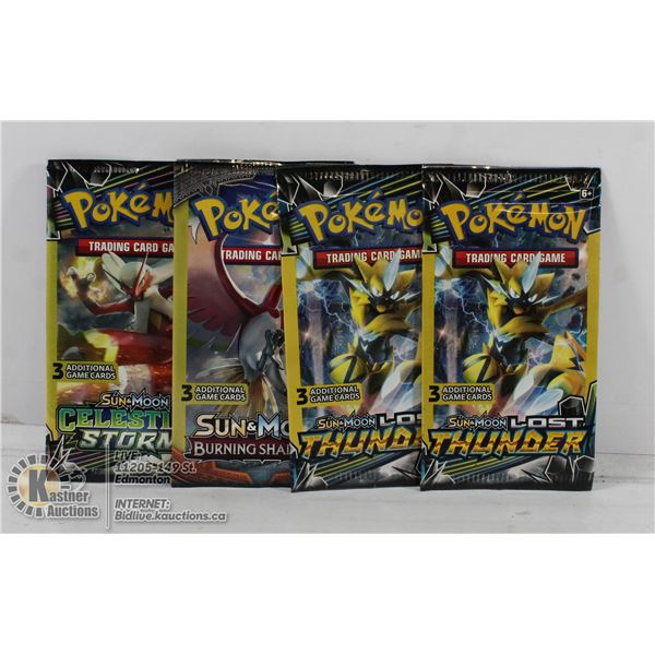 4 SEALED POKEMON BOOSTER PACKS