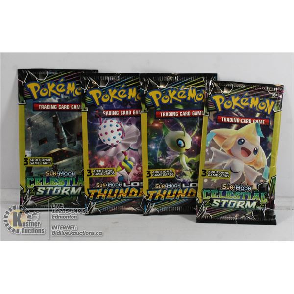 4 SEALED POKEMON BOOSTER PACKS