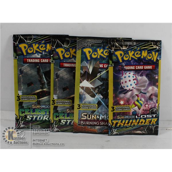 4 SEALED POKEMON BOOSTER PACKS