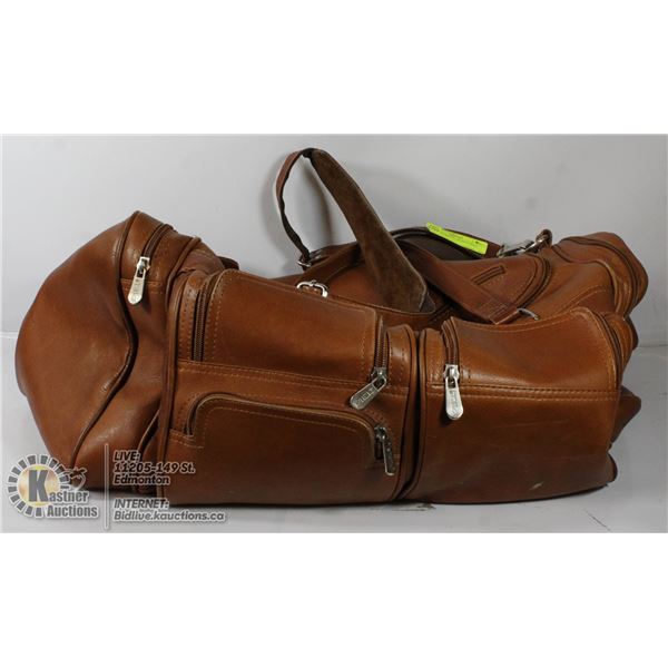 LEATHER TRAVEL DUFFLE BAG