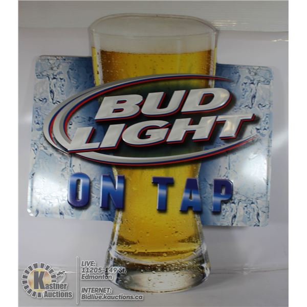 LARGE METAL BUD LIGHT BAR SIGN 26"