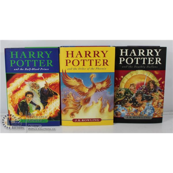 3 HARRY POTTER BOOKS PHOENIX (2003); HALF BLOOD