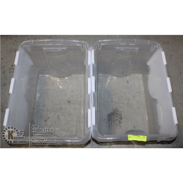 LOT OF 2 FOLDING LID TOTES