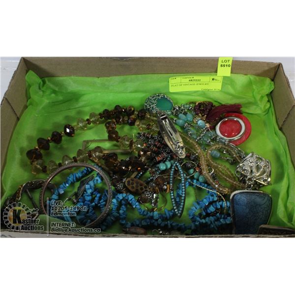 FLAT OF VINTAGE JEWELRY