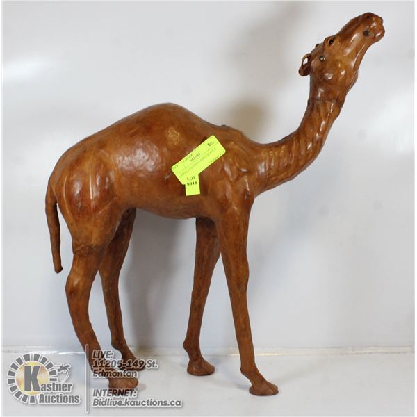 LARGE LEATHER CAMEL STATUE