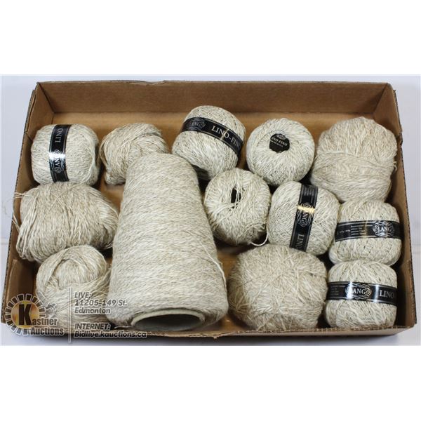13 SKEINS OF DISCONTINUED LANG YARN. SWITZERLAND