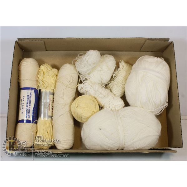 BOX OF 14 100% COTTON YARN & CROCHET THREAD