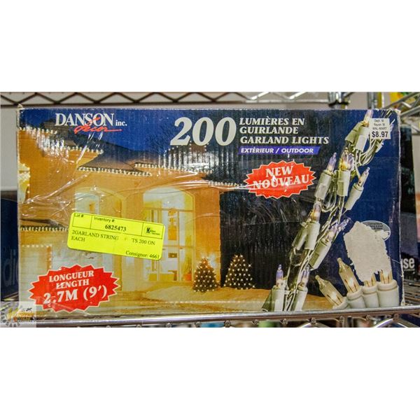 2GARLAND STRING LIGHTS 200 ON EACH