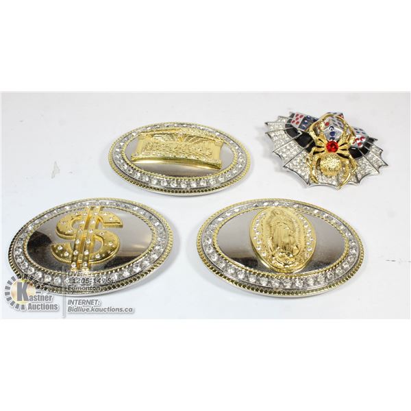 FLAT OF COLLECTIBLE BELT BUCKLES