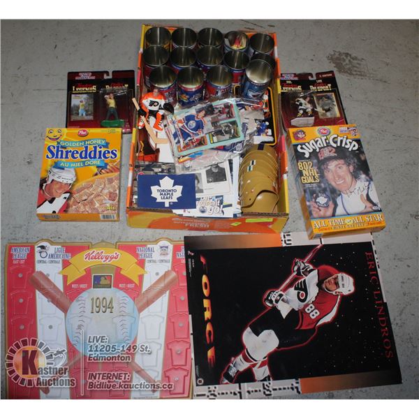 FLAT OF LOTS OF HOCKEY COLLECTABLES