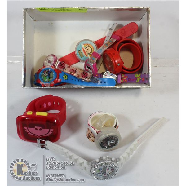 BOX OF KIDS WATCHES