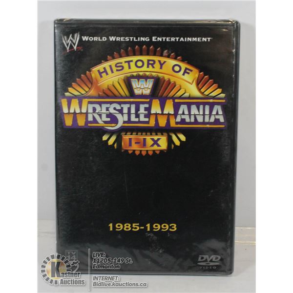 SEALED WWE HISTORY OF WRESTLE MANIA 1-IX DVD