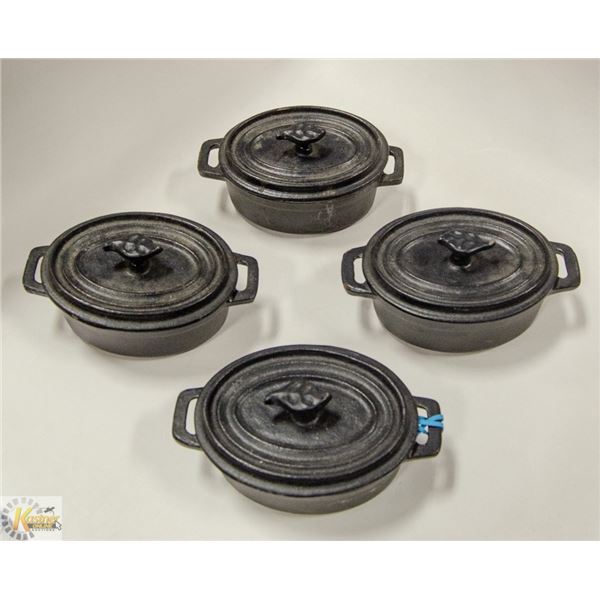FONTE EMALLLEE LE CUISTOT 4 CAST IRON DUTCH OVENS