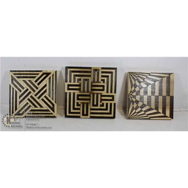 x3 PYROGRAPHY WOOD BURNING ART BY LOCAL ARTIST