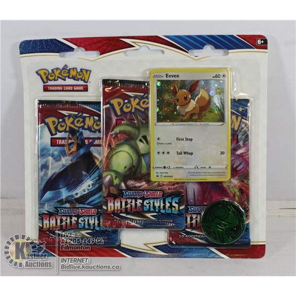 x3 POKEMON BOOSTER PACKS, PROMO CARD, COIN SET