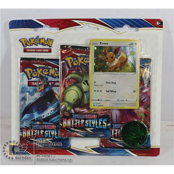 x3 POKEMON BOOSTER PACKS, PROMO CARD, COIN SET