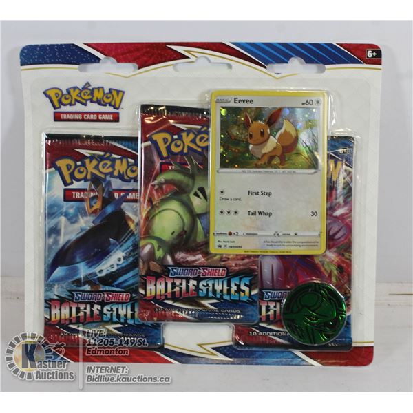 x3 POKEMON BOOSTER PACKS, PROMO CARD, COIN SET