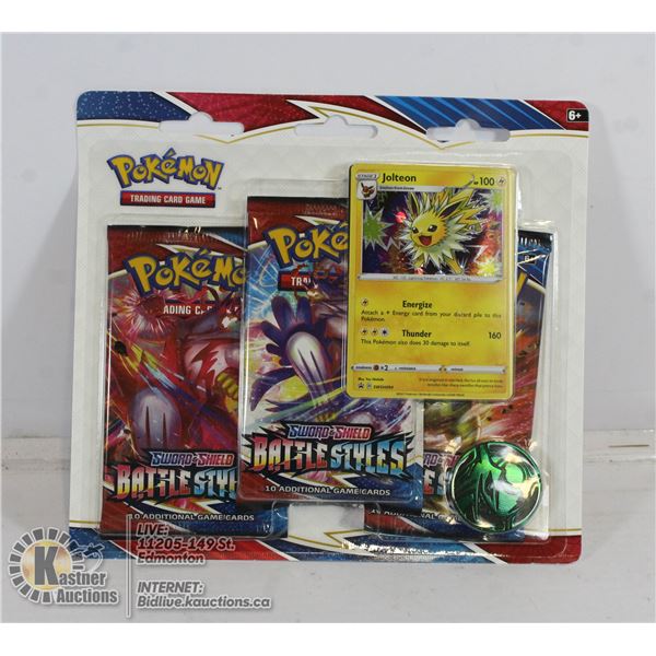 x3 POKEMON BOOSTER PACKS, PROMO CARD, COIN SET