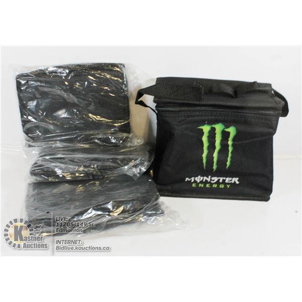 LOT OF 4 INSULATED COOLER BAGS FROM MONSTER ENERGY