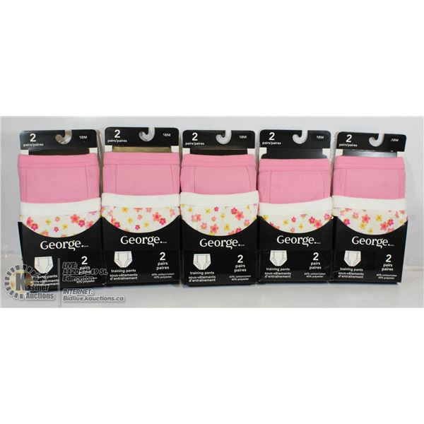 LOT OF 5 TWO PKS OF 18M TRAINING UNDERPANTS.