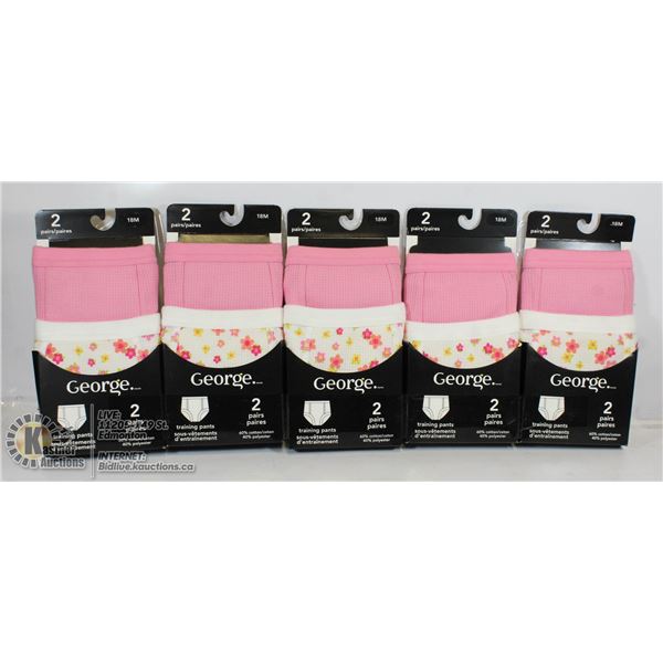 LOT OF 5 TWO PKS OF 18M TRAINING UNDERPANTS.