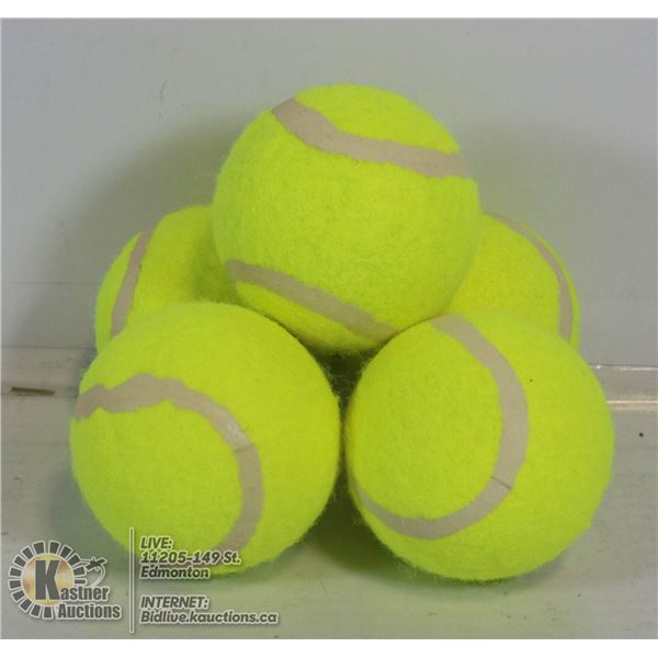 PACK OF 5 LARGE TENNIS BALLS FOR DOGS.