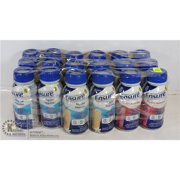 LOT OF 15 ASSORTED FLAVOUR ENSURE MEAL REPLACEMENT