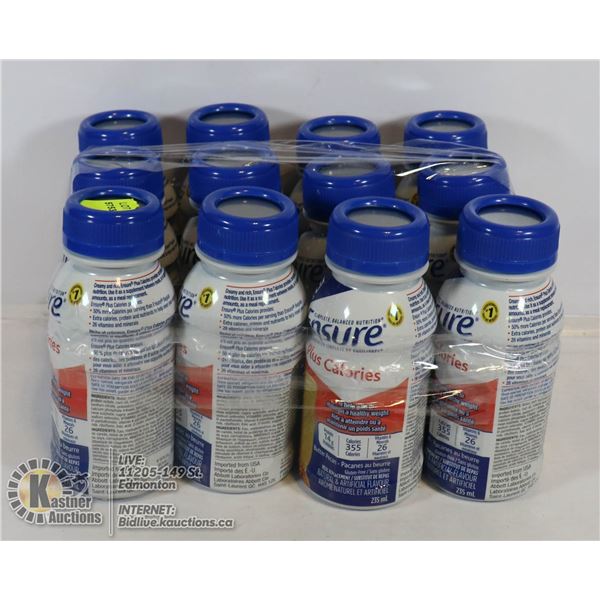 LOT OF 12 BUTTER PECAN ENSURE MEAL REPLACEMENTS.