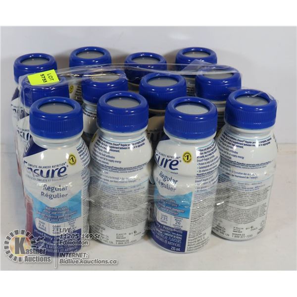 LOT OF 12 MIXED BERRY ENSURE MEAL REPLACEMENTS.