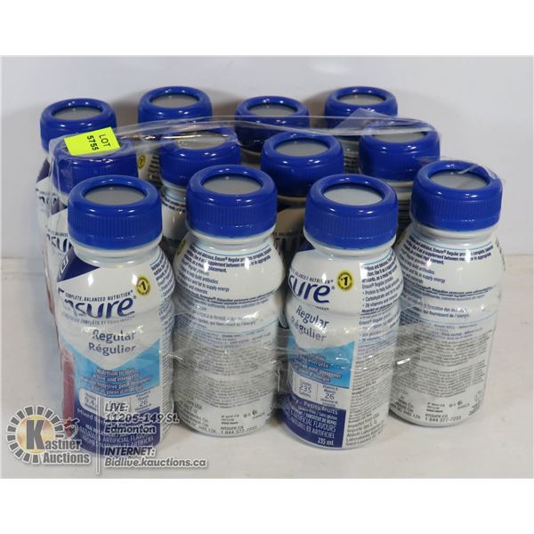 LOT OF 12 MIXED BERRY ENSURE MEAL REPLACEMENTS.