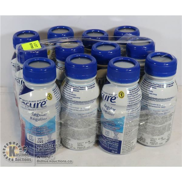 LOT OF 12 MIXED BERRY ENSURE MEAL REPLACEMENTS.