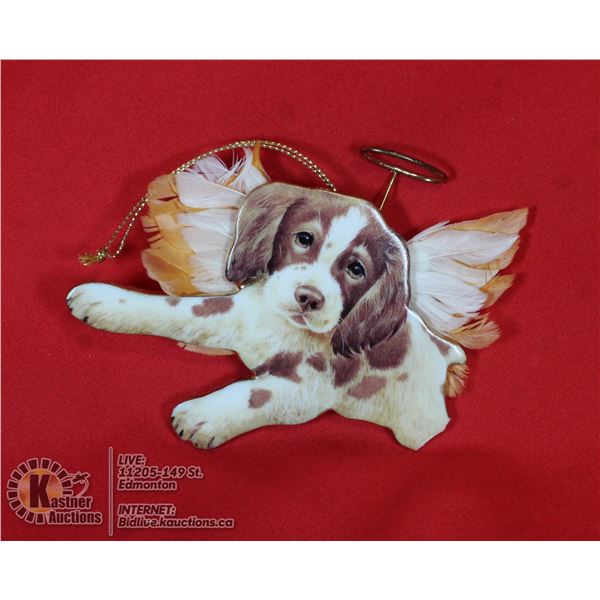 HEIRLOOM PORCELAIN SPARKY ANGEL PUPPY WINDOW HANGE