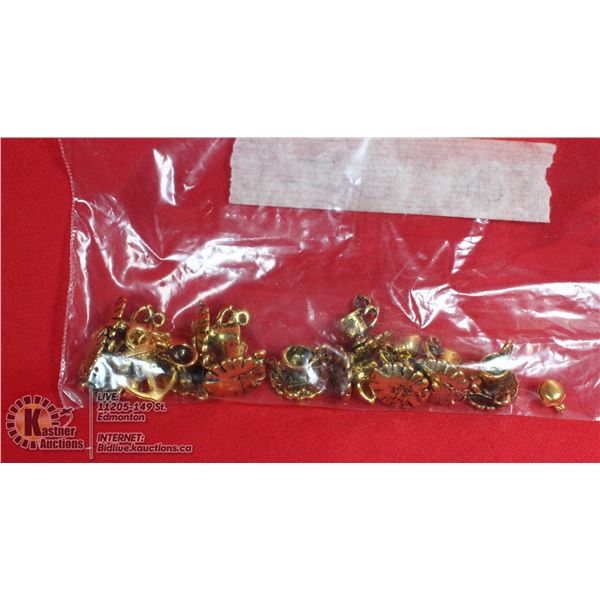 1 OZ. BAG OF GOLD COLOR CHARMS