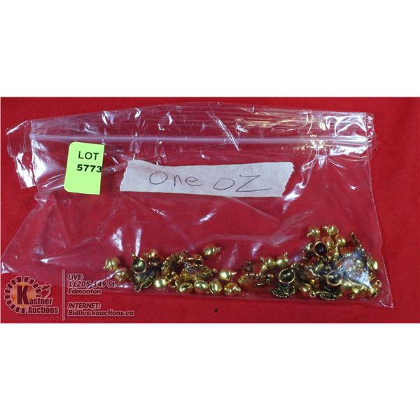 1 OZ. BAG OF GOLD COLOR CHARMS